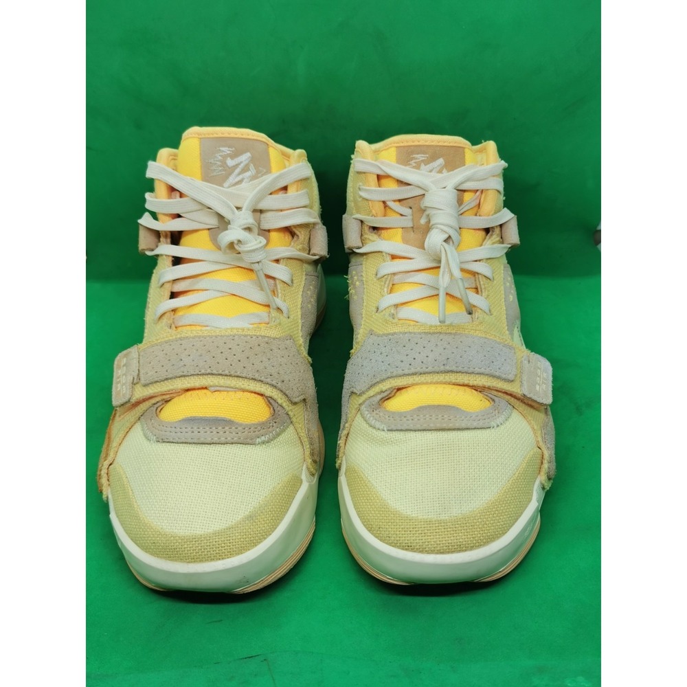 Jordan Zion 2 Let's Dance Yellow Beige Mid Top Lace Up Hook & Loop Sneakers 9.5